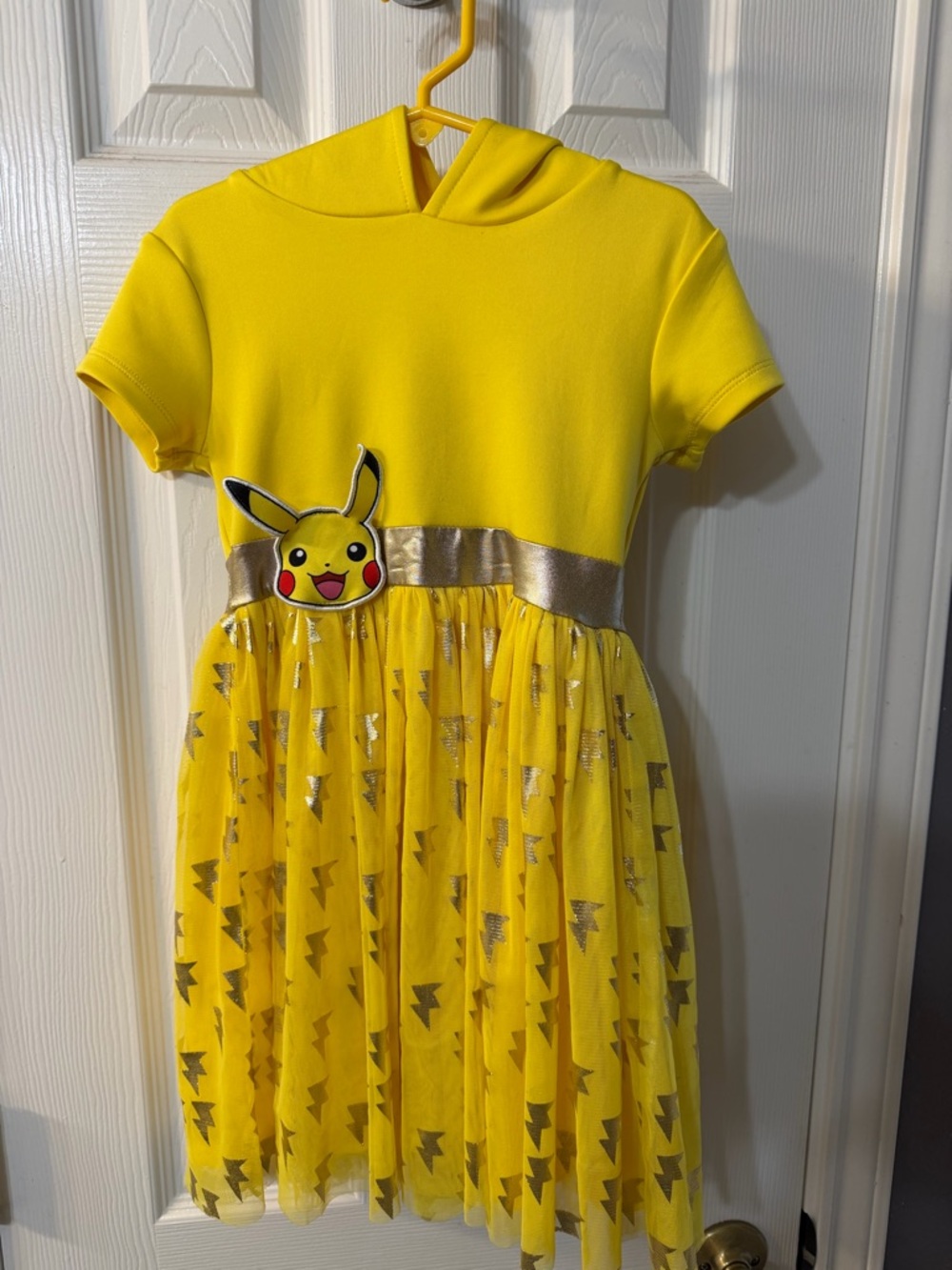 Pokemon Yellow Pikachu Hooded Tulle Dress with Gold Accents